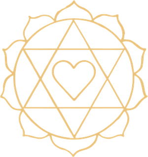 The Chakra Club logo: a gold lotus with a heart at its centre